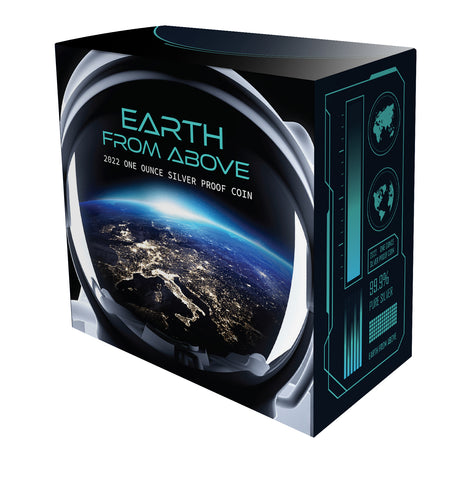 # 883 CERTIFICATE  Niue 2022 $1 Earth From Above 1oz 99.9% Silver Proof Coin