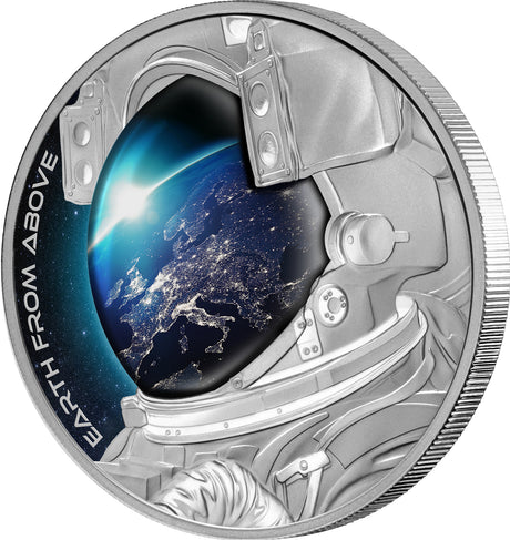 # 883 CERTIFICATE  Niue 2022 $1 Earth From Above 1oz 99.9% Silver Proof Coin