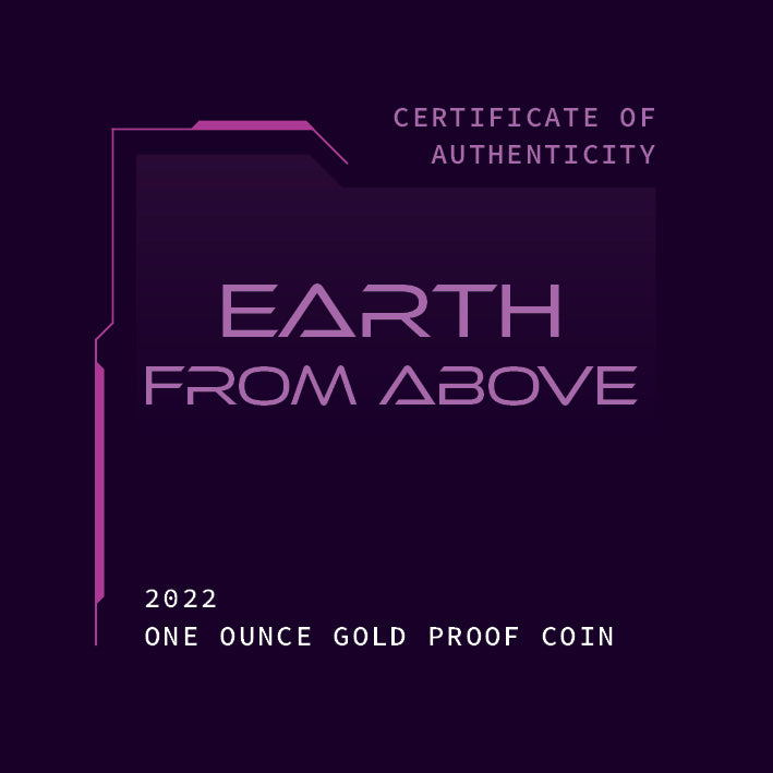 Niue 2022 $100 Earth From Above 1oz 99.99% Gold Proof Coin