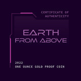 Niue 2022 $100 Earth From Above 1oz 99.99% Gold Proof Coin