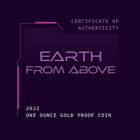 Niue 2022 $100 Earth From Above 1oz 99.99% Gold Proof Coin
