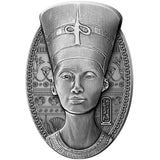 Djibouti 2023 200 Francs  The Nefertiti Bust 3 Oz Antique Silver 3D Shaped Coin