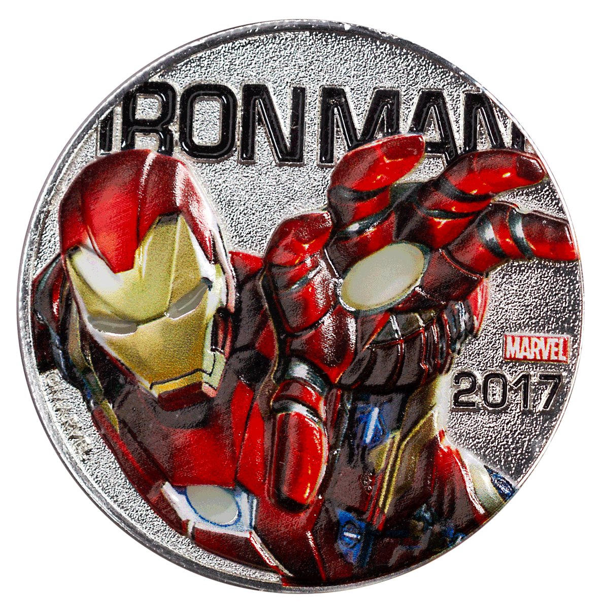 Fiji 2017 50 Cent Half Dollar Coloured Uncirculated Iron Man Marvel Light-Ups
