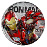 Fiji 2017 50 Cent Half Dollar Coloured Uncirculated Iron Man Marvel Light-Ups