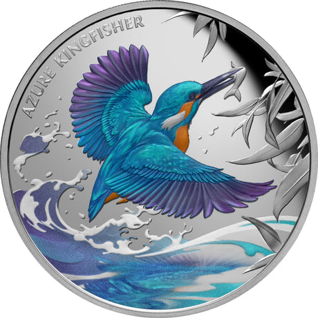 PCGS PR70 Certificate #998 Niue 2023 $1 Azure Kingfisher 1oz .999 Silver Proof Coin  with Case, Box and CoA
