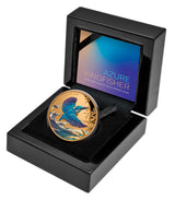 Niue 2023 $1 Azure Kingfisher Gold 1oz .9999 Coloured Proof Coin