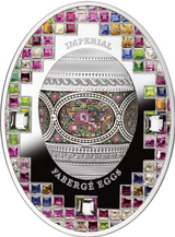 Niue Island 2021 $2 Faberge Egg Mosaic Petit Point Embroidery with Crystals Coloured 56g Silver Proof Coin