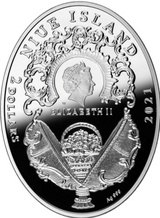 Niue Island 2021 $2 Faberge Egg Mosaic Petit Point Embroidery with Crystals Coloured 56g Silver Proof Coin