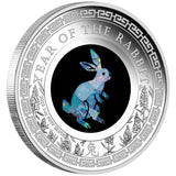 Australia 2023 $1 Opal Series Lunar Year of the Rabbit 1oz Silver Proof Coin Perth Mint