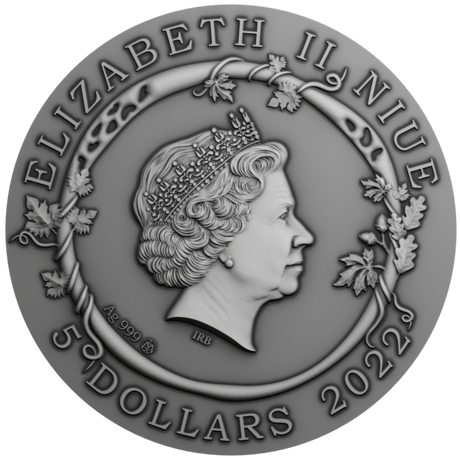 Niue 20bg22 $5 Myths of Love series: Jason and the Argonauts 2oz Silver Antiqued Coin