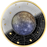 Cameroon 2021 500 Francs Silver Ruthenium Proof Coin - Solar System Series - Mercury with Magnifying Lens Coloured