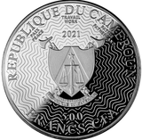 Cameroon 2021 500 Francs Silver Ruthenium Proof Coin - Solar System Series - The Earth with Magnifying Lens Coloured