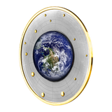 Cameroon 2021 500 Francs Silver Ruthenium Proof Coin - Solar System Series - The Earth with Magnifying Lens Coloured