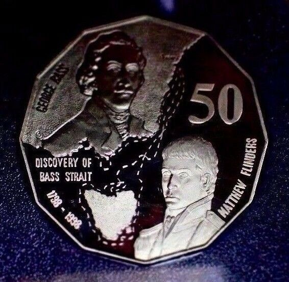 Australia 1998 50 Cent Proof Bass and Flinders