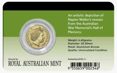 Australia 2017 $2 Coloured Uncirculated Lest We Forget ANZAC Hall of Memory  Coin Pack