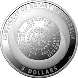 Australia 2021 Centenary of Rotary $5 Silver Proof Coin