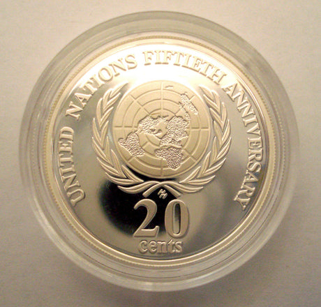 Australia 1998 20 Cent Proof United Nations Silver