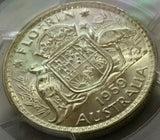 Australia 1959 Florin Uncirculated 'Emu's Egg' PCGS MS63