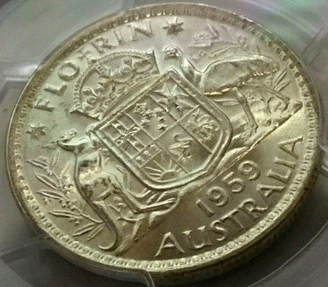 Australia 1959 Florin Uncirculated 'Emu's Egg' PCGS MS63