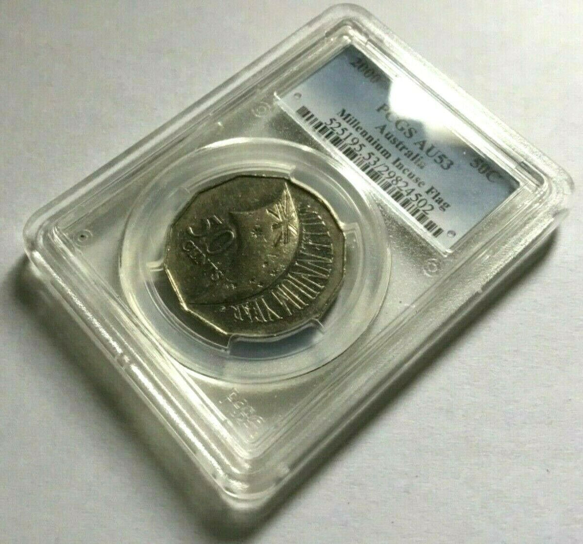 Australia 2000 50 Cent Incused PCGS AU53