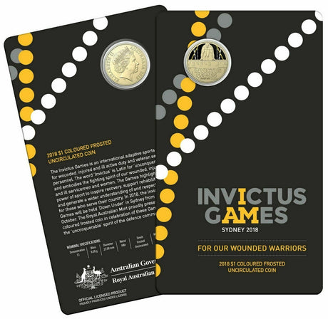 Australia 2018 $1 Coloured Uncirculated Invictus Games Braille Coin