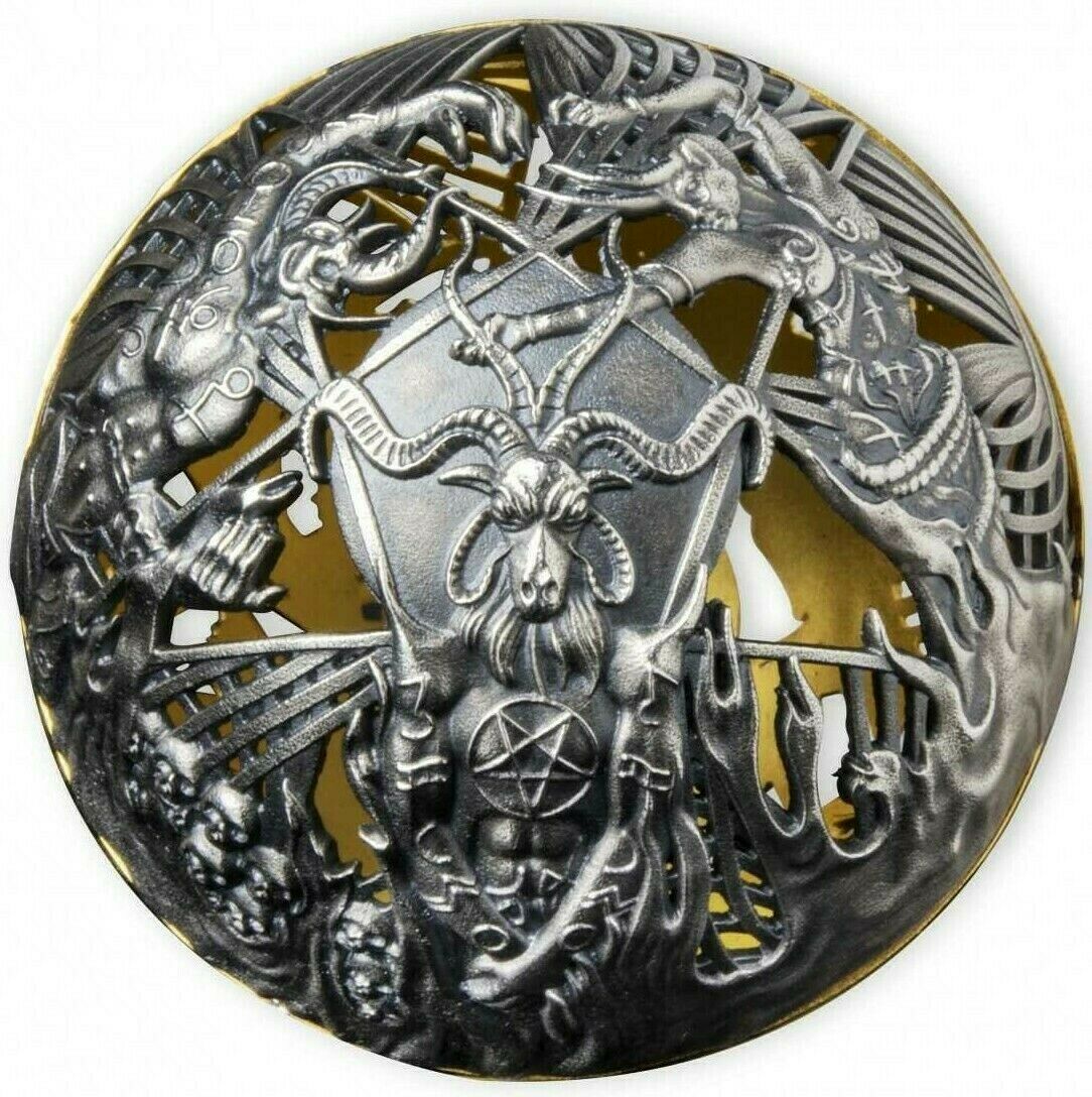 Samoa 2021 $5 Heaven and Hell 2 Oz Antiqued Silver Reverse hell