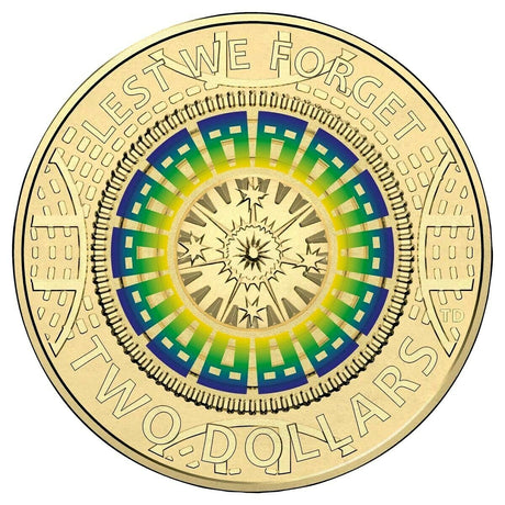 Australia 2017 $2 Coloured Uncirculated Lest We Forget ANZAC Hall of Memory  Coin Pack
