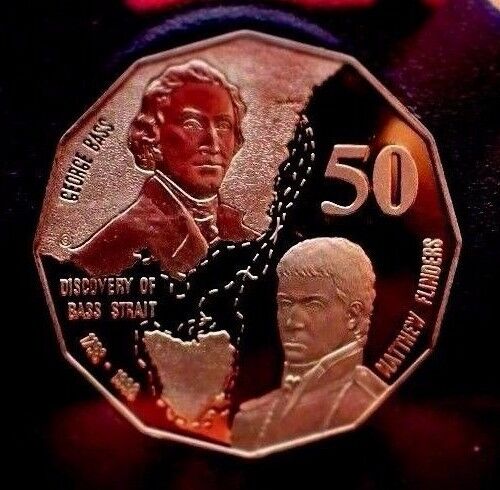 Australia 1998 50 Cent Proof Bass and Flinders