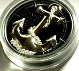 Cook Islands 2019 $10 Black Proof Anchor Fair Winds & Following Seas High Relief 2 Oz Silver