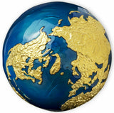 Barbados 2021 $5 Blue Marble Earth Spherical 24K Gold Plate