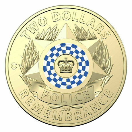 Australia 2019 $2 Coloured Uncirculated Police Remembrance Day Coloured C Mintmark