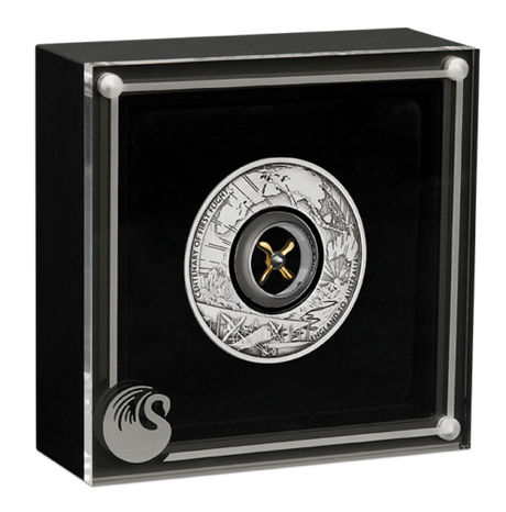 Australia 2019 $2 Centenary Of The First Flight 2 Oz Antiqued Silver with Rotating Propeller Perth Mint