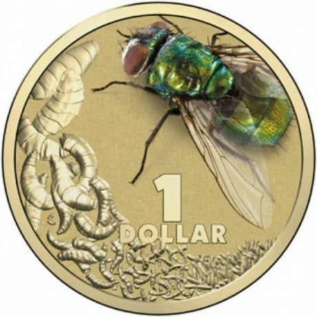 Australia 2014 $1 Coloured Uncirculated Bright Bugs Blowfly Low Mint 30,000