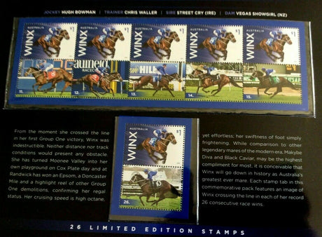 Australia 2018 Official Winx Special 26 Consecutive Wins Stamp Pack