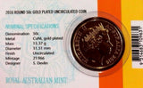 Australia 2016 50 Cent Uncirculated Gold Round Open Day