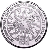 Australia 2017 20 Cent Frosted Uncirculated 25th Anniversary of International Day of People with Disability Carded