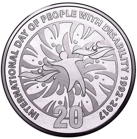 Australia 2017 20 Cent Frosted Uncirculated 25th Anniversary of International Day of People with Disability Carded