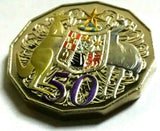 Australia 2012 50 Cent Uncirculated Hypermetal Colour Coat of Arms