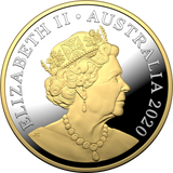 Australia 2020 $1 Proof Mob of Roos 5 Oz Selectively Gold Plated Silver 1000 Made