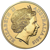 Australia 2016 $1 Uncirculated World Money Fair Mob of Roos Buddy Bear Privy Mark Carded