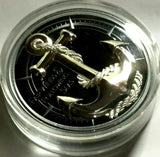 Cook Islands 2019 $10 Black Proof Anchor Fair Winds & Following Seas High Relief 2 Oz Silver
