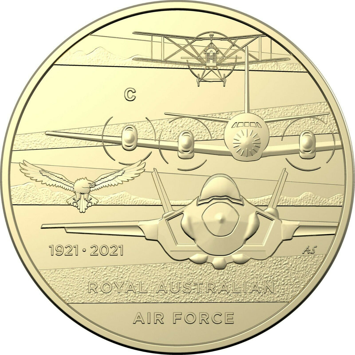 Australia 2021 $1 Uncirculated 4 Coin Set HEROES of the SKY Centenary of the Royal Australian Air Force Mintmarks C B M S Reverse