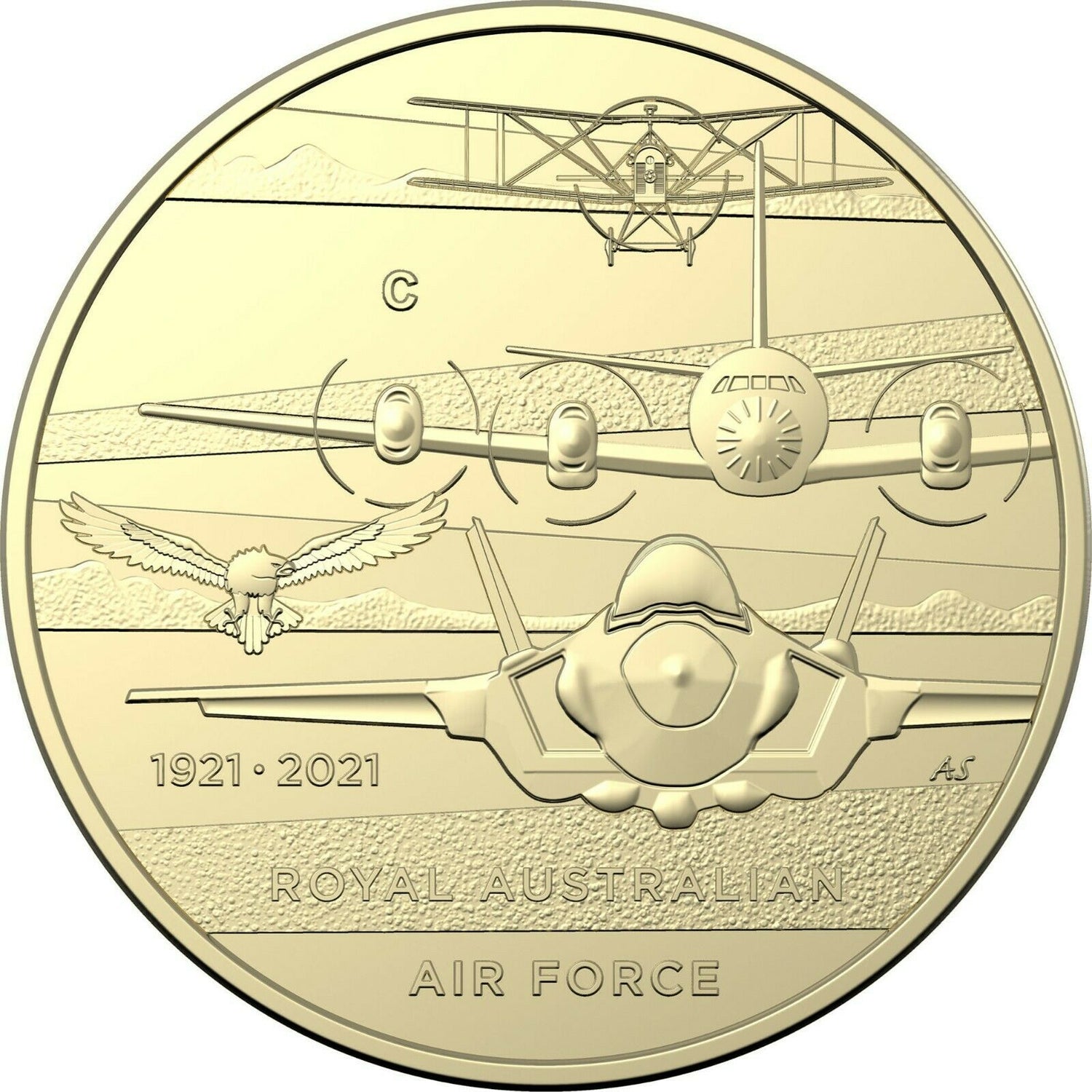 Australia 2021 $1 Uncirculated 4 Coin Set HEROES of the SKY Centenary of the Royal Australian Air Force Mintmarks C B M S Reverse
