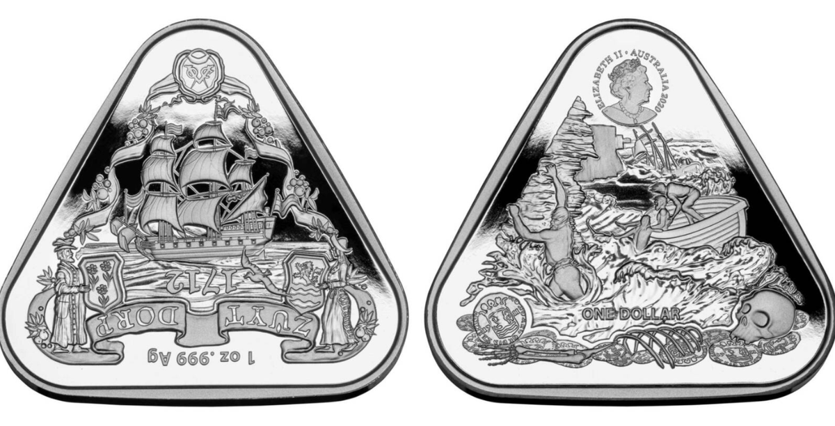 Australia 2020 $1 Uncirculated Zuytdorp 1 Oz Silver Triangular Investment Coin