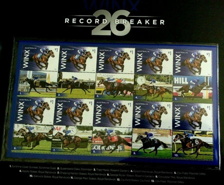 Australia 2018 Official Winx Special 26 Consecutive Wins Stamp Pack
