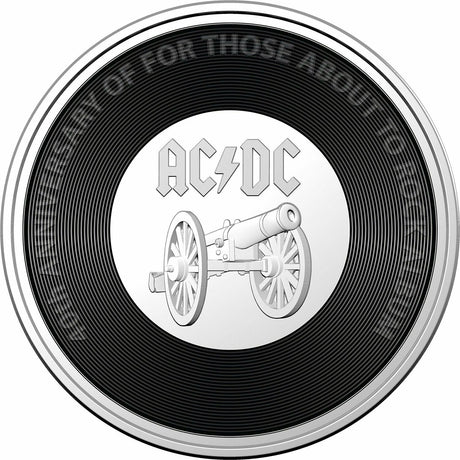 Australia 2020 20 Cents Coloured Uncirculated AC/DC - For Those About to Rock LP Styled
