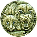 Niue Island 2015 $1 Snow Leopards Swarovski Crystal Eyes 1 Oz Silver
