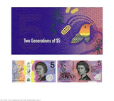 Australia 2016 & 2015 $5 Unirculated Two Generation Last Prefix 2016 EJ Uncirculated Banknotes