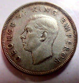 New Zealand 1943 1 Shilling Silver EF Extra Fine
