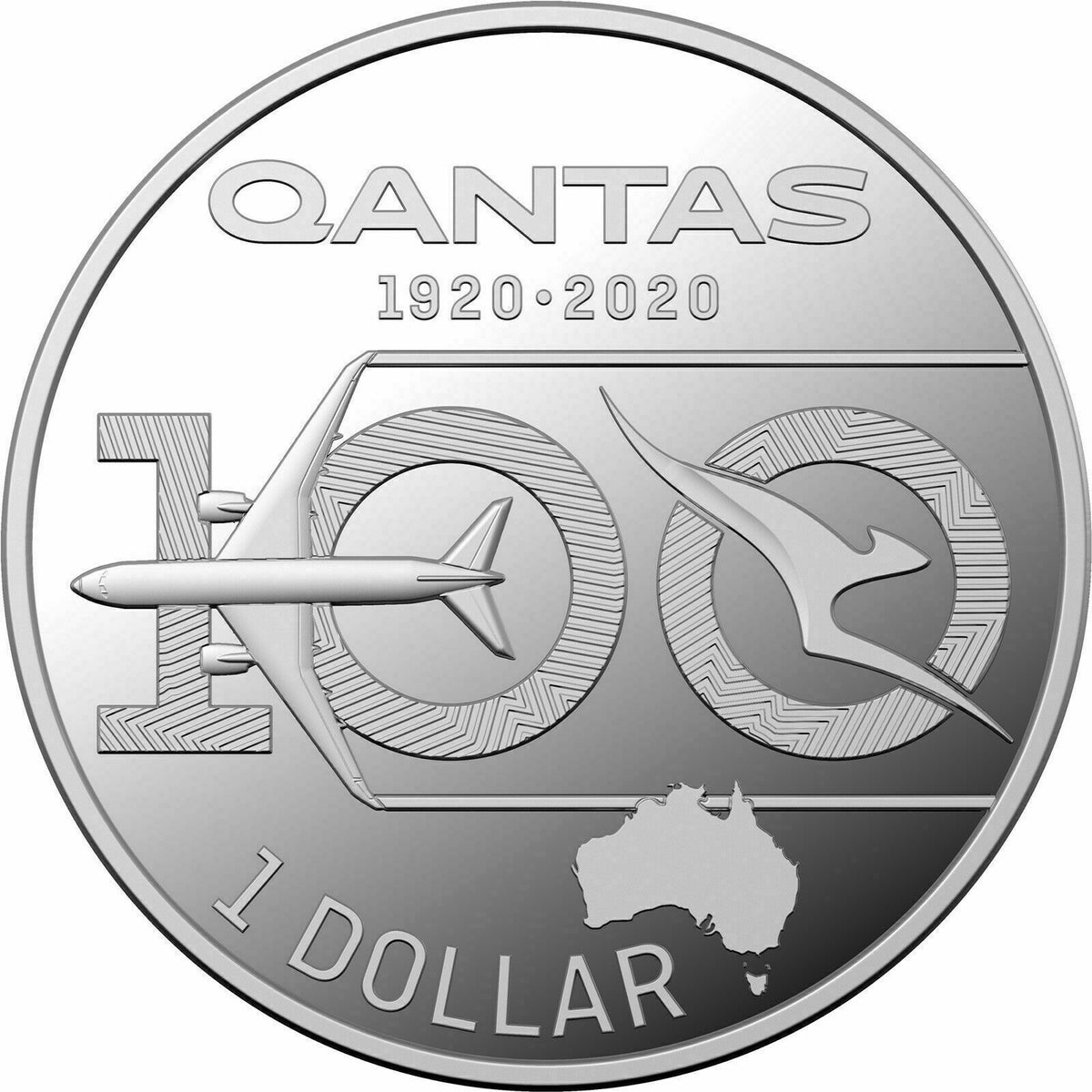 Australia 2020 $1 Fine Silver Proof Qantas Centenary 1/2 Oz